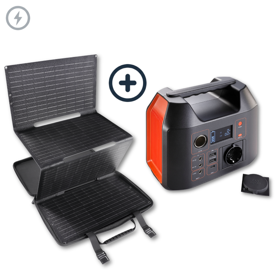 Complete set powerstation + 60W zonnepaneel